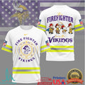 Minnesota Vikings Firefighter Snoopy Peanuts Gang NFL T Shirt - Limotees LLC