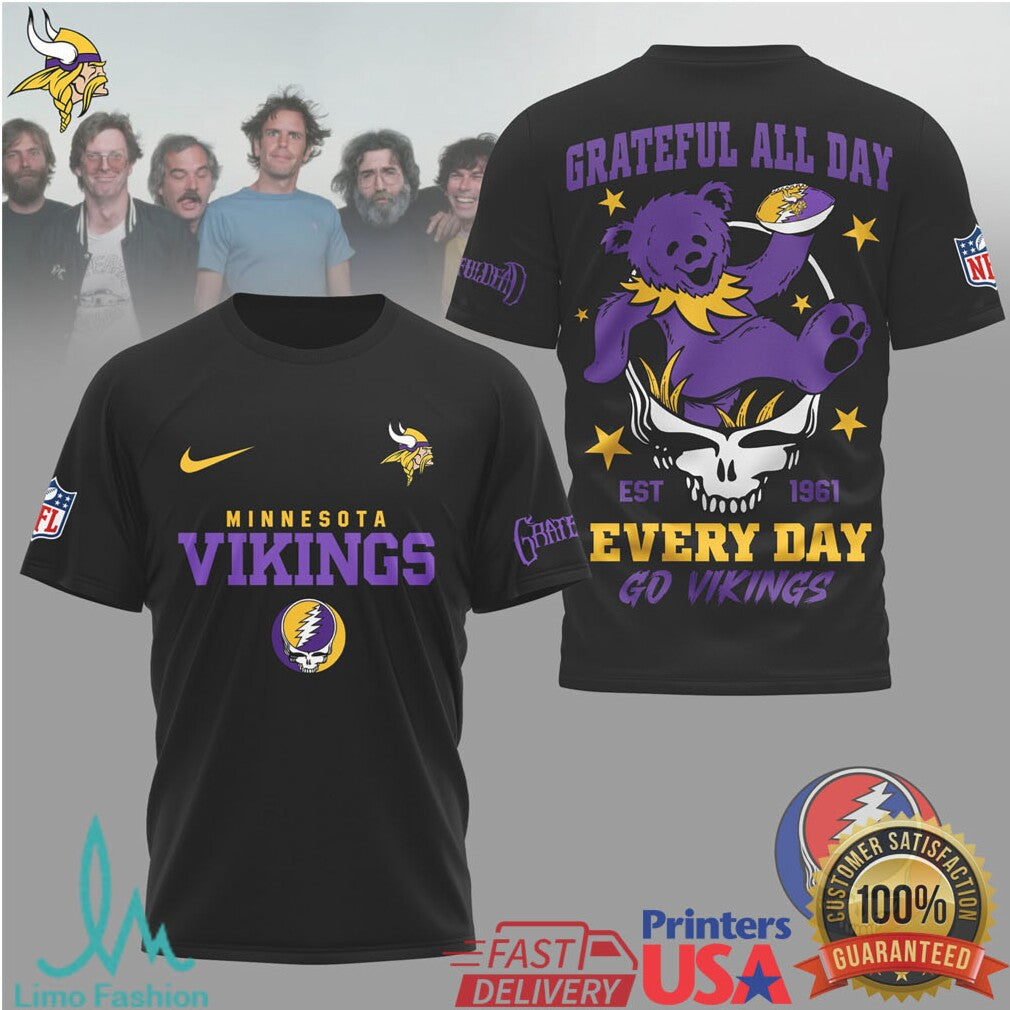Minnesota Vikings Grateful Dead Dancing Bear Football Shirt - Limotees LLC