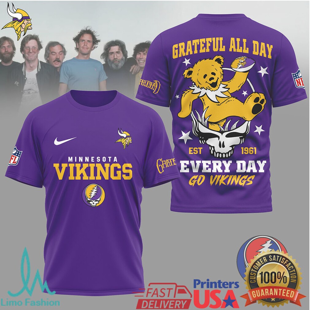 Minnesota Vikings Grateful Dead Dancing Bear Football Shirt - Limotees LLC