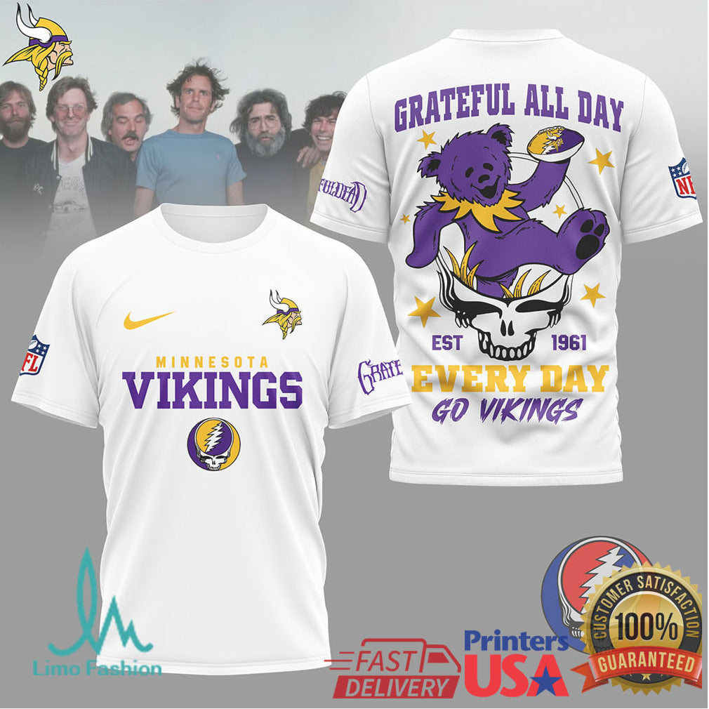 Minnesota Vikings Grateful Dead Dancing Bear Football Shirt - Limotees LLC