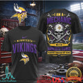Minnesota Vikings Mechanic Skull Running Through My Veins T Shirt - Limotees LLC