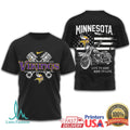 Minnesota Vikings Motorcycle Biker Live To Ride Black T Shirt - Limotees LLC