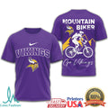 Minnesota Vikings Mountain Biker T Shirt Vikings Skol MTB Graphic Tee - Limotees LLC