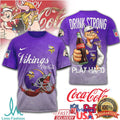 Minnesota Vikings NFL Popeye x Coca Cola “Drink Strong” Purple T Shirt - Limotees LLC