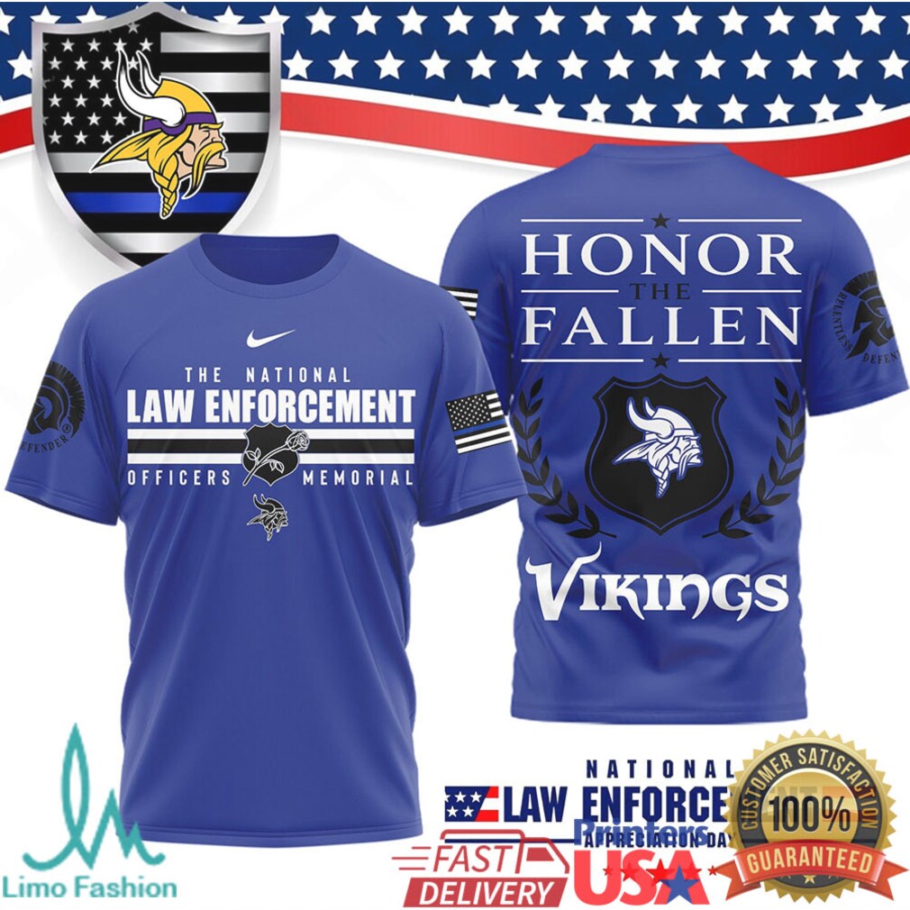 Minnesota Vikings National Law Enforcement Appreciation Honor T Shirt - Limotees LLC