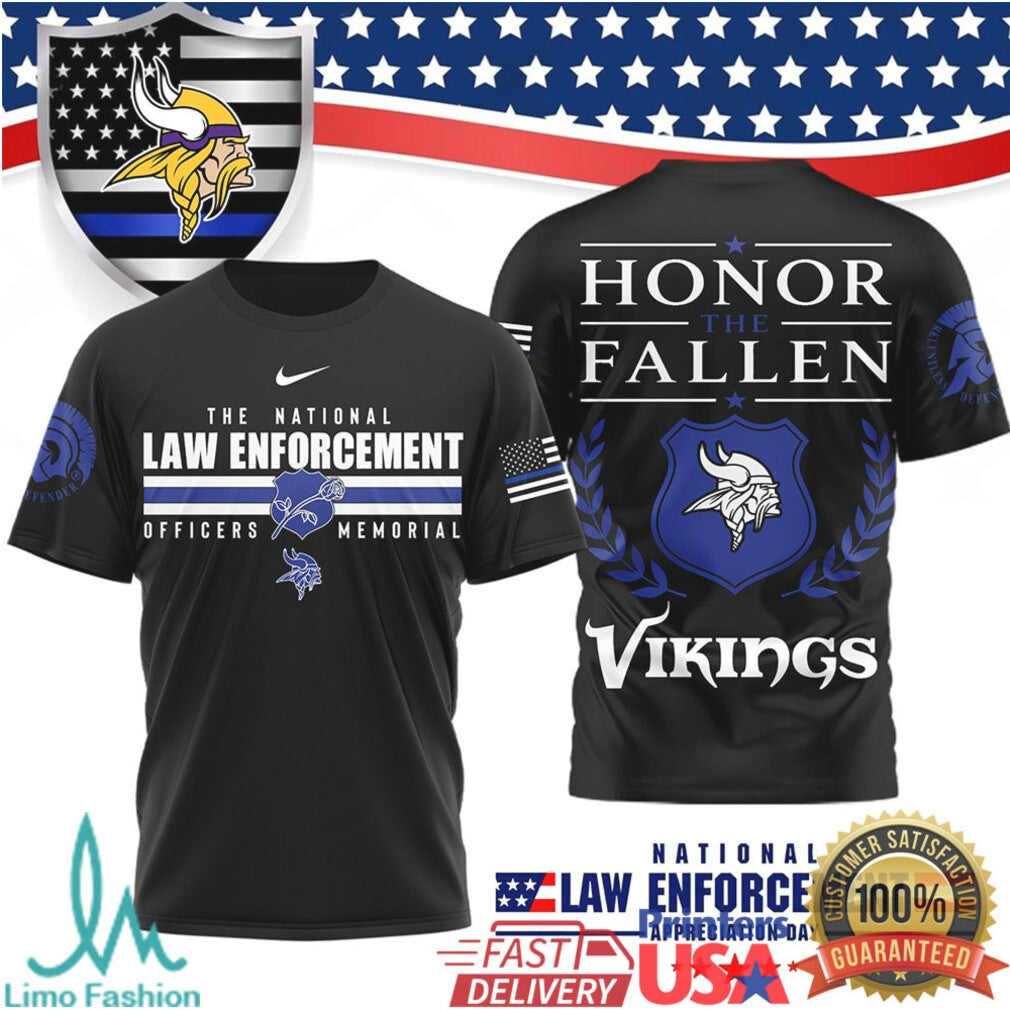 Minnesota Vikings National Law Enforcement Appreciation Honor T Shirt - Limotees LLC