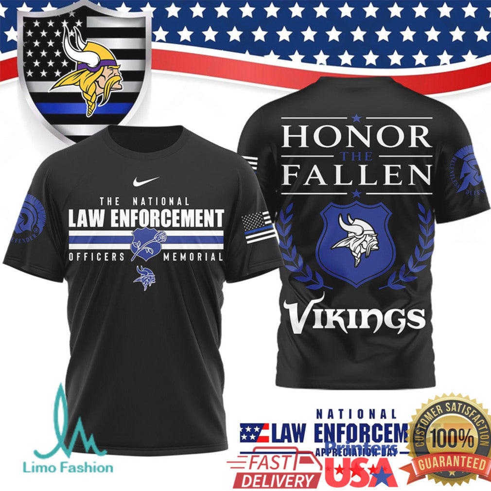 Minnesota Vikings National Law Enforcement Appreciation Honor T Shirt - Limotees LLC