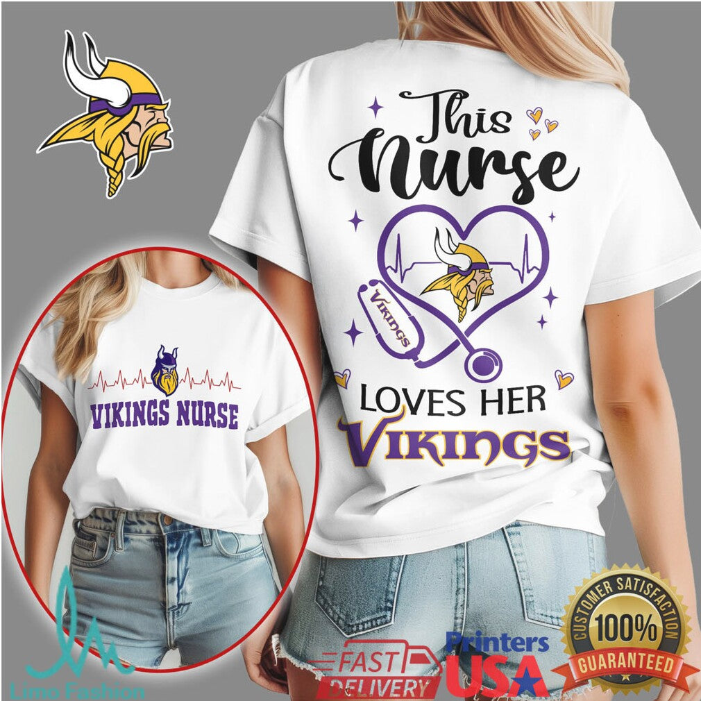 Minnesota Vikings Nurse This Nurse Loves Her Vikings Shirt - Limotees LLC