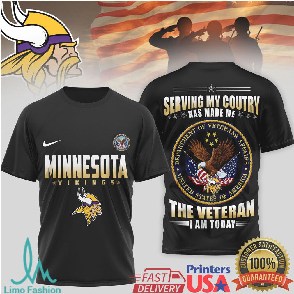 Minnesota Vikings Official NFL Department Of Veterans Affairs 3D Shirt - Limotees LLC