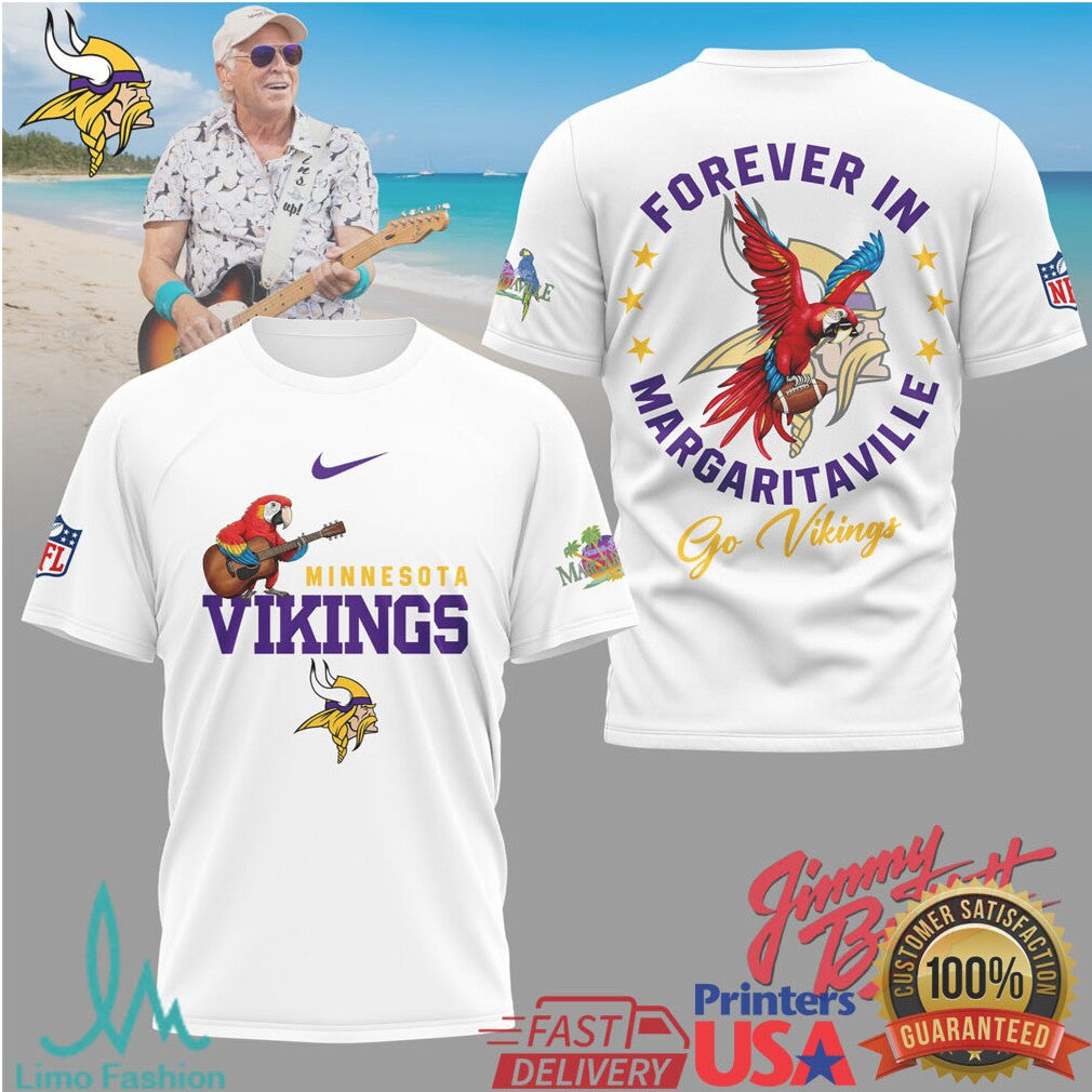 Minnesota Vikings Official NFL Forever in Margaritaville 3D Shirt - Limotees LLC