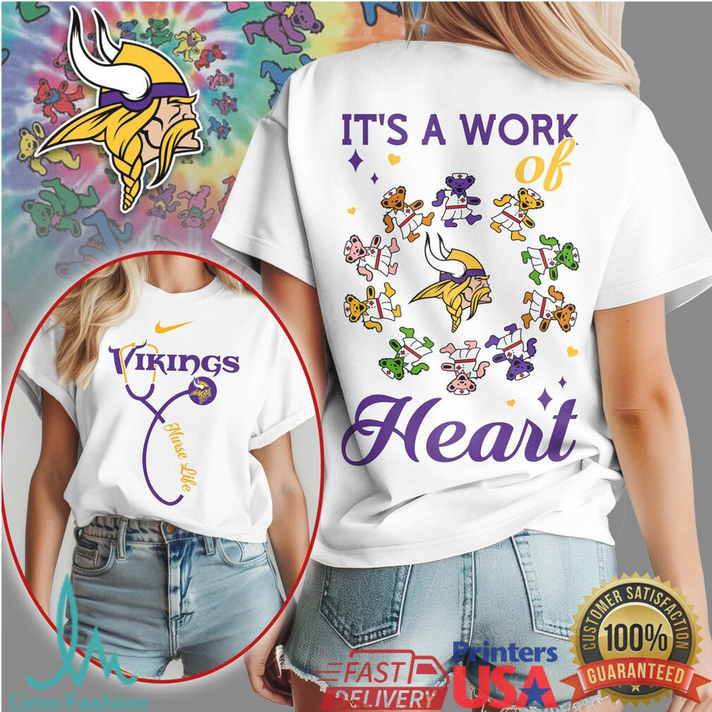 Minnesota Vikings Official NFL Grateful Dead Nurse 3D Shirt