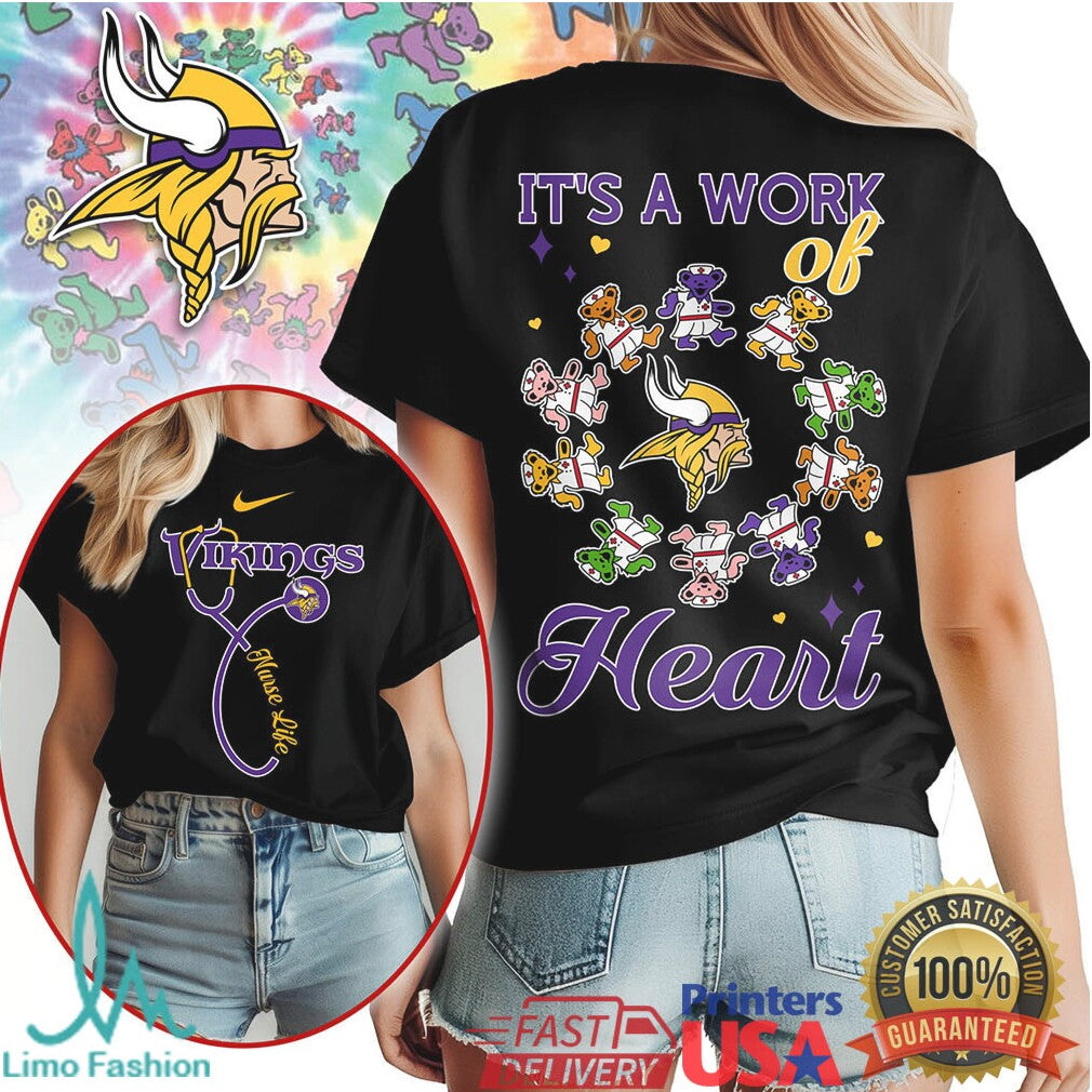 Minnesota Vikings Official NFL Grateful Dead Nurse 3D Shirt