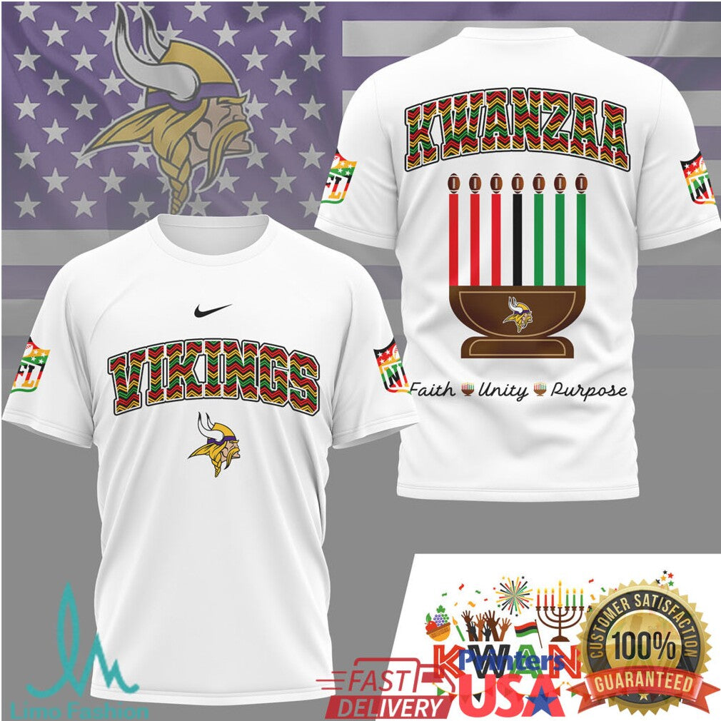 Minnesota Vikings Official NFL Kwanzaa Pride 3D Shirt