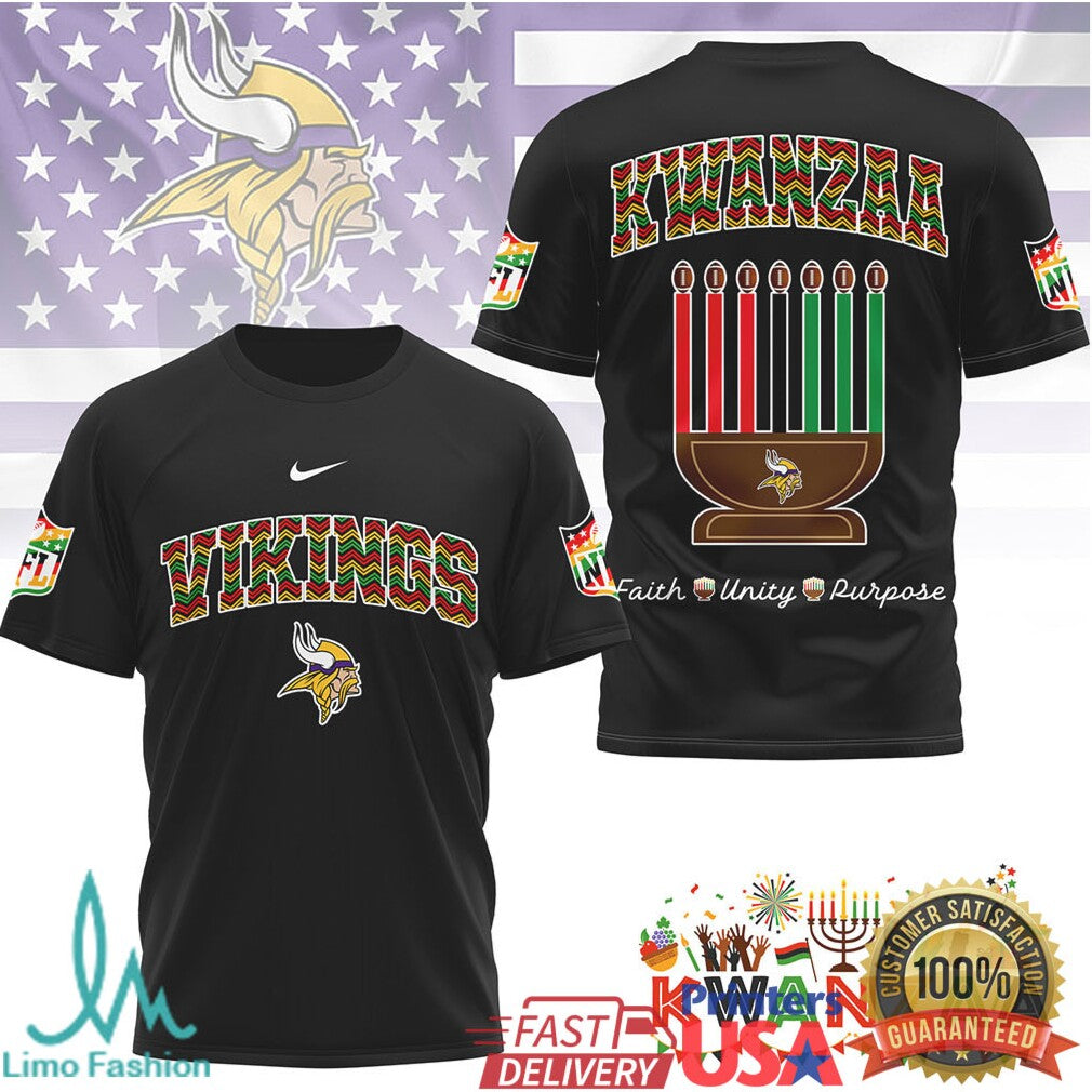 Minnesota Vikings Official NFL Kwanzaa Pride 3D Shirt