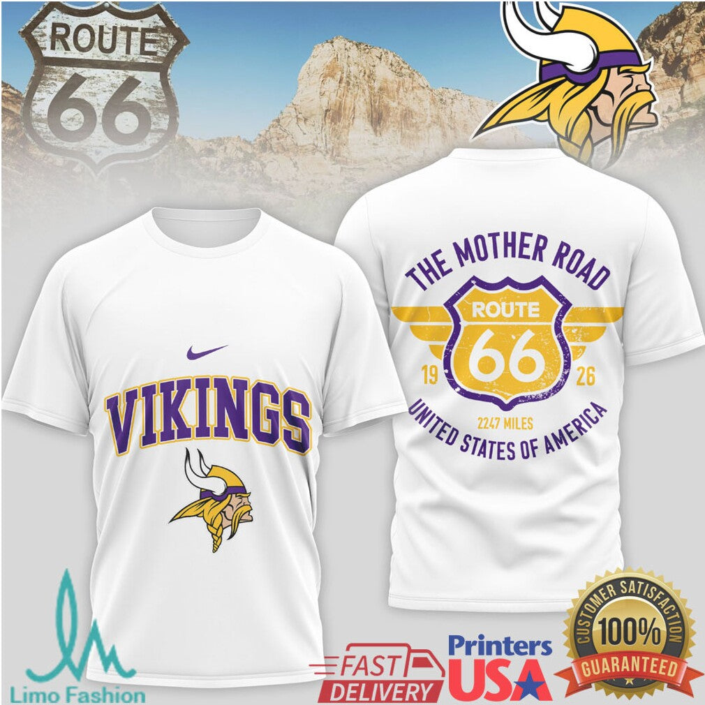 Minnesota Vikings Official NFL Route 66 3D Shirt - Limotees LLC
