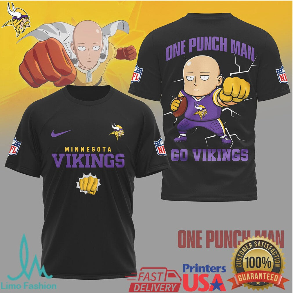 Minnesota Vikings One Punch Man Saitama Anime Football T Shirt - Limotees LLC