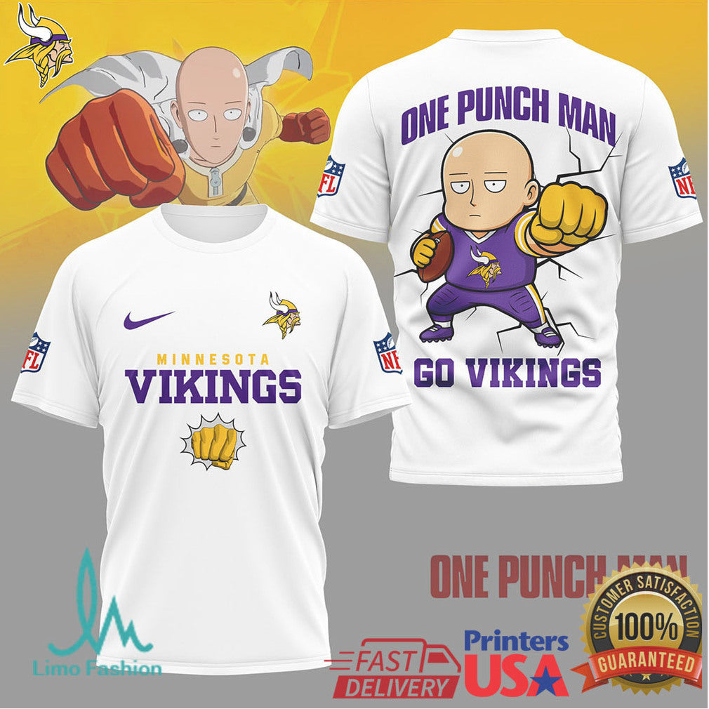 Minnesota Vikings One Punch Man Saitama Anime Football T Shirt - Limotees LLC