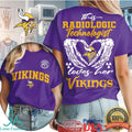 Minnesota Vikings Radiologic Technologist T Shirt Rad Tech Skeleton Heart Vikings T Shirt - Limotees LLC