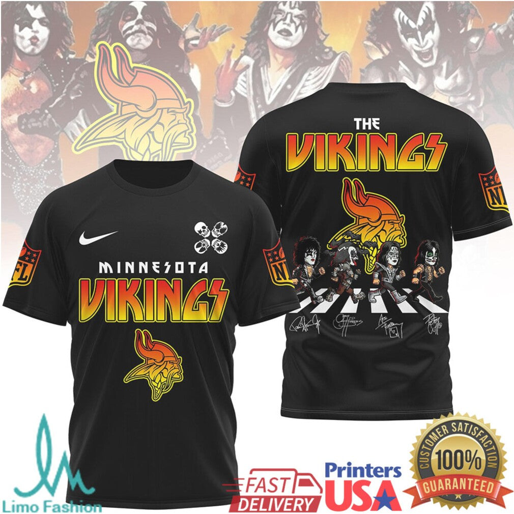 Minnesota Vikings Rock N Roll Graphic T Shirt Purple Pride Band Parody T Shirt