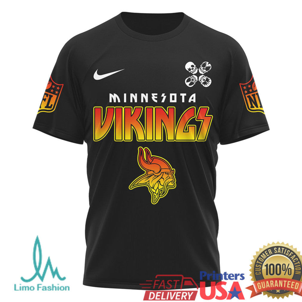 Minnesota Vikings Rock N Roll Graphic T Shirt Purple Pride Band Parody T Shirt
