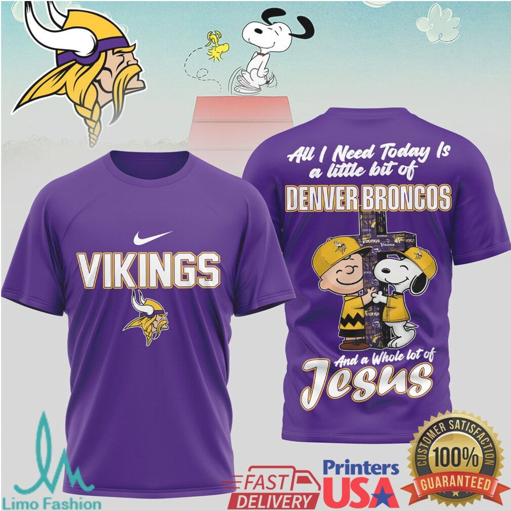 Minnesota Vikings Snoopy Charlie Brown Faith Jesus T Shirt - Limotees LLC