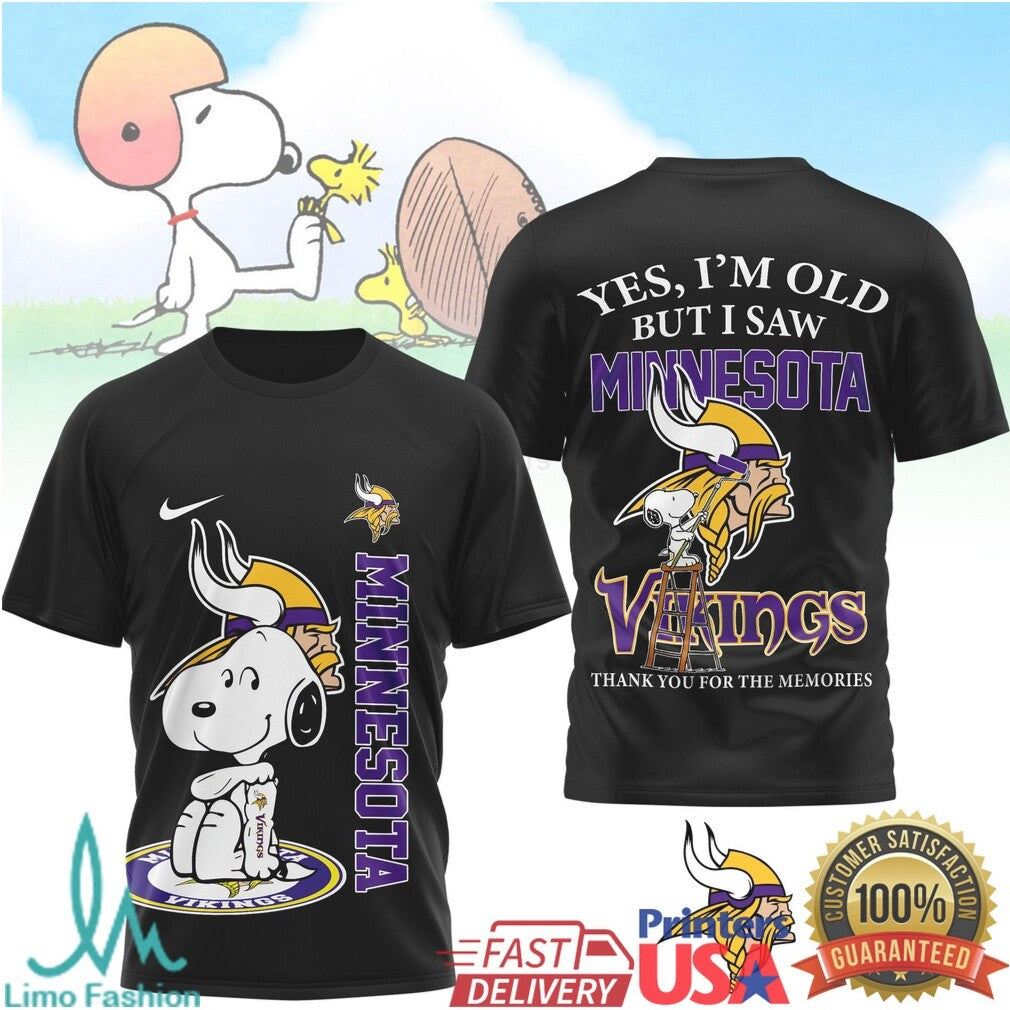 Minnesota Vikings Snoopy T Shirt Purple Pride Peanuts Football Fan Apparel - Limotees LLC