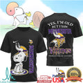 Minnesota Vikings Snoopy T Shirt Purple Pride Peanuts Football Fan Apparel - Limotees LLC