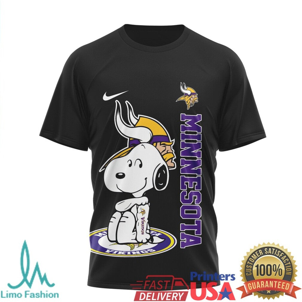 Minnesota Vikings Snoopy T Shirt Purple Pride Peanuts Football Fan Apparel - Limotees LLC