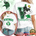 Minnesota Vikings St. Patrick's Day T Shirt Snoopy Clover Lucky Green - Limotees LLC