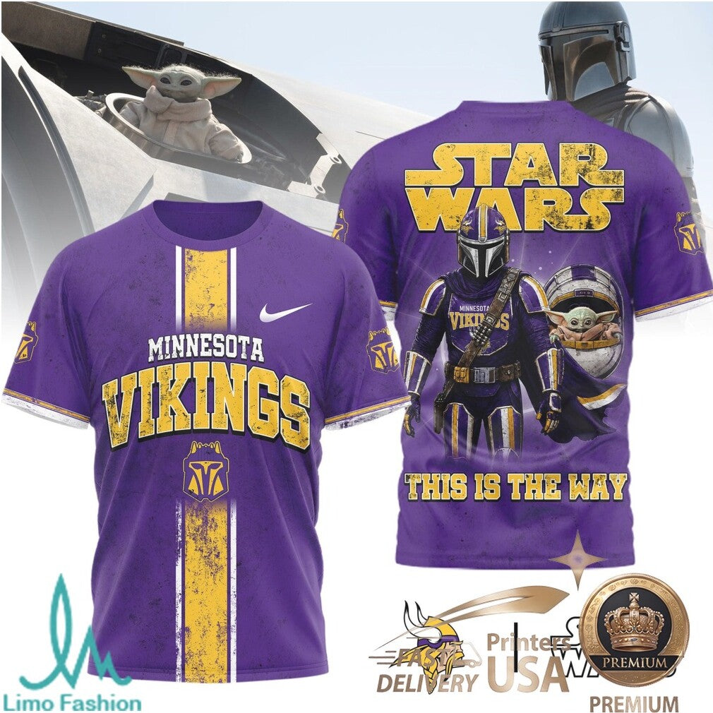 Minnesota Vikings Star Wars The Mandalorian This Is The Way T Shirt - Limotees LLC