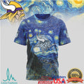 Minnesota Vikings Starry Night Art T Shirt - Limotees LLC