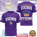 Minnesota Vikings Strong Save the Animals NFL Graphic Print T Shirt - Limotees LLC
