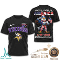 Minnesota Vikings USA 250th Anniversary Eagle Patriotic T Shirt - Limotees LLC