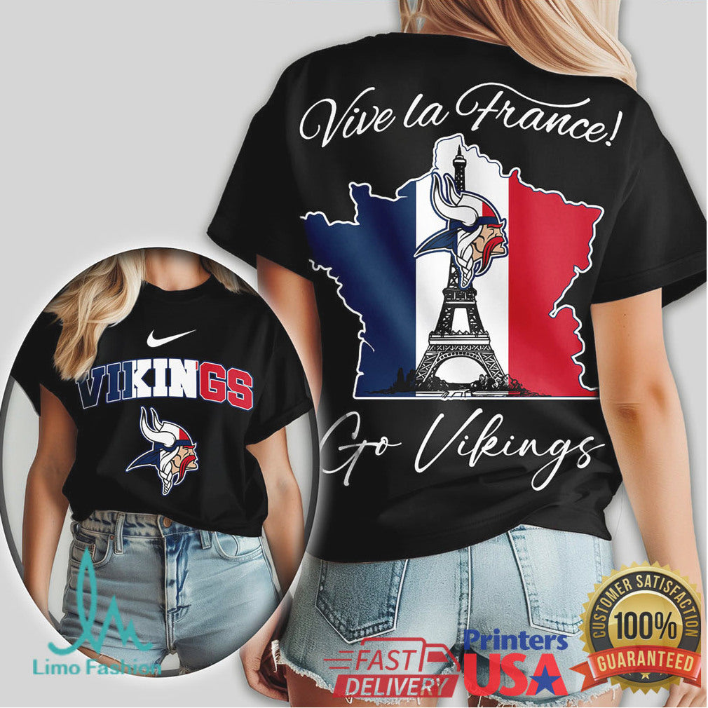 Minnesota Vikings Vive la France European Tour Custom T Shirt - Limotees LLC