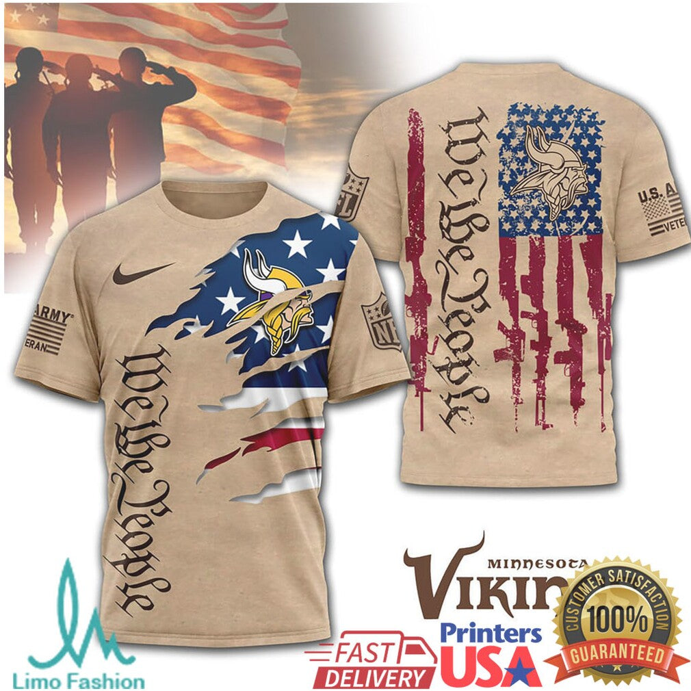 Minnesota Vikings We The People Military Style Patriotic Shirt - Limotees LLC