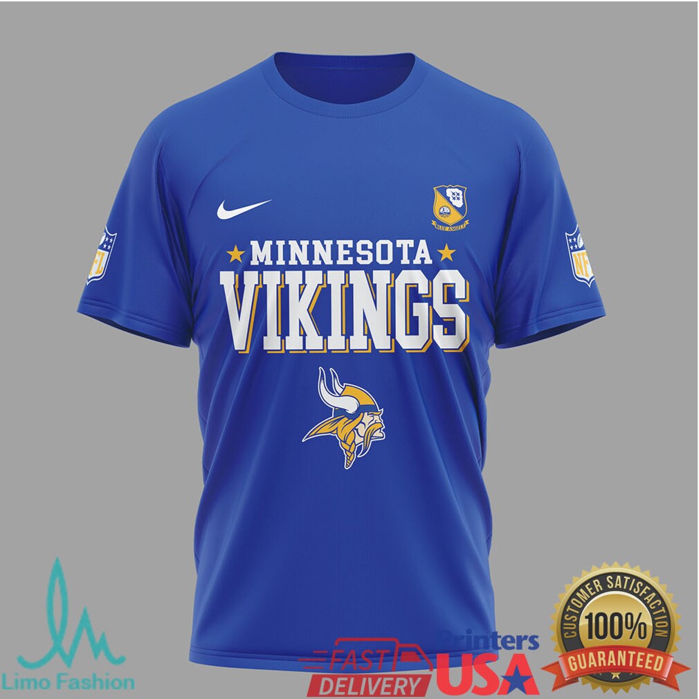 Minnesota Vikings x Blue Angels 80th Anniversary U.S. Navy T Shirt - Limotees LLC