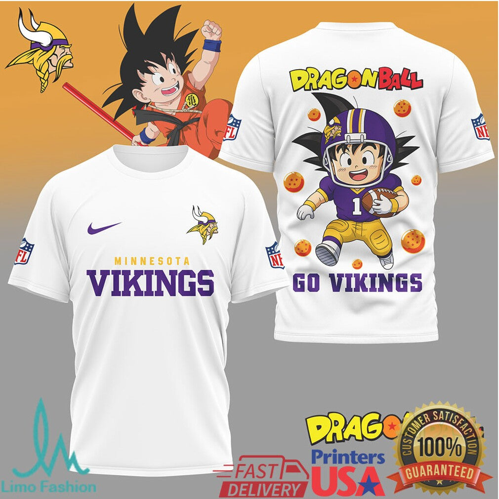 Minnesota Vikings x Dragon Ball Goku Football Mashup T Shirt - Limotees LLC