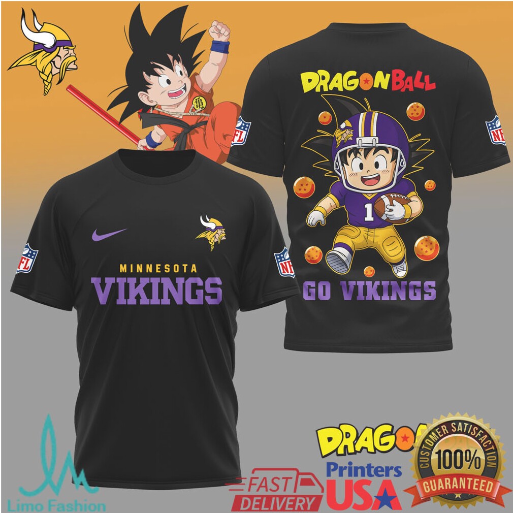 Minnesota Vikings x Dragon Ball Goku Football Mashup T Shirt - Limotees LLC