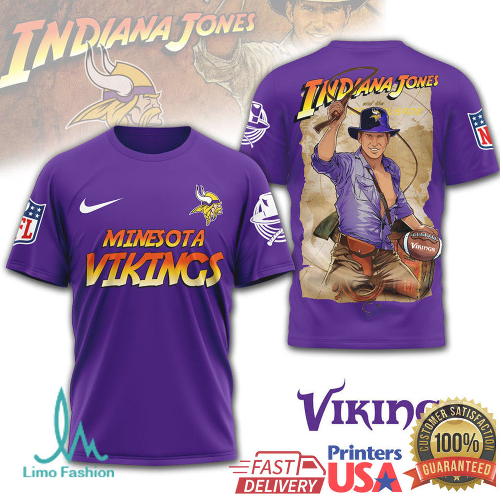 Minnesota Vikings x Indiana Jones Raiders of the Lost Yard T Shirt - Limotees LLC