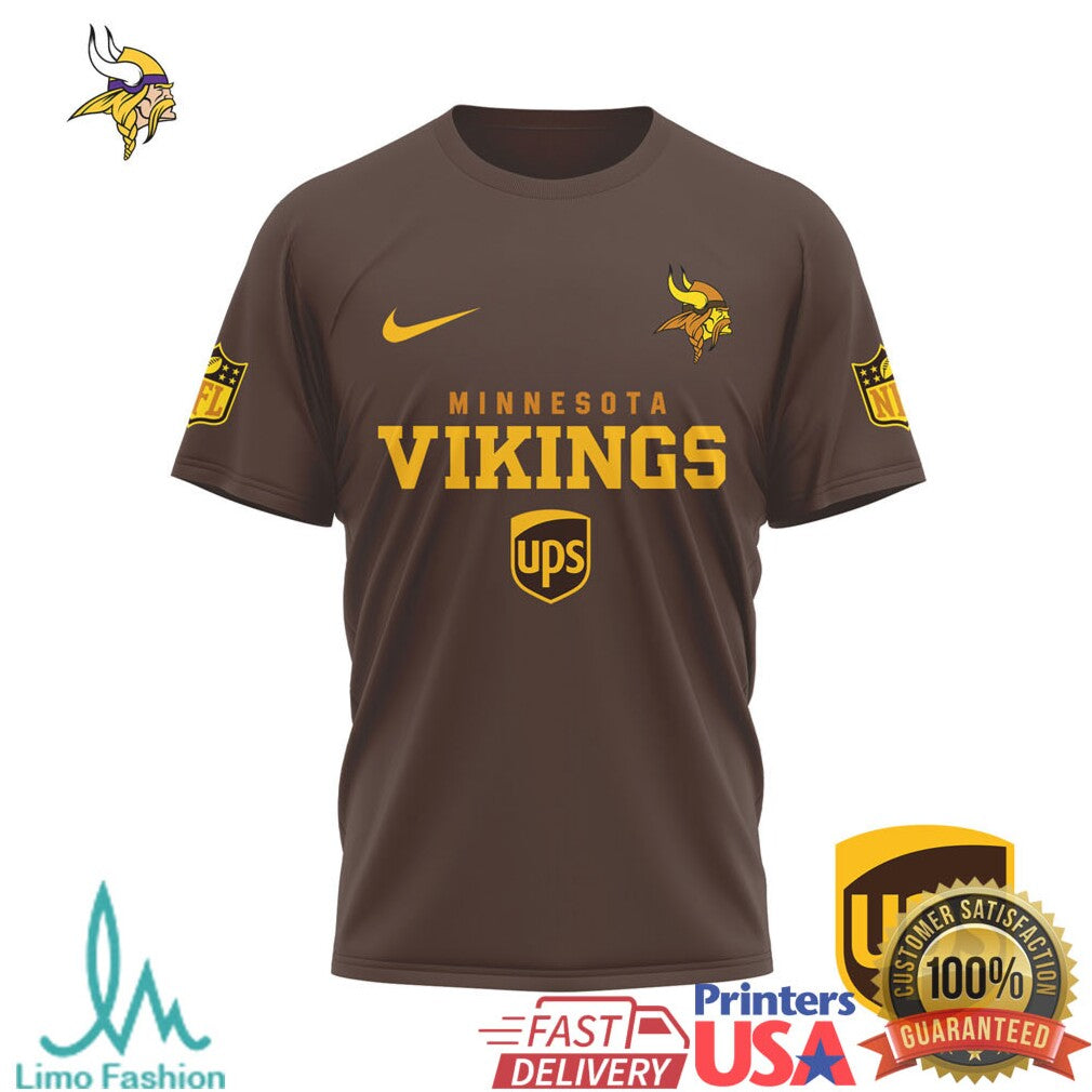 Minnesota Vikings x UPS Brown and Proud Delivery Driver Tribute T Shirt - Limotees LLC