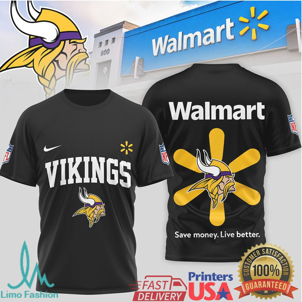 Minnesota Vikings x Walmart Collaboration Athletic Graphic T Shirt - Limotees LLC
