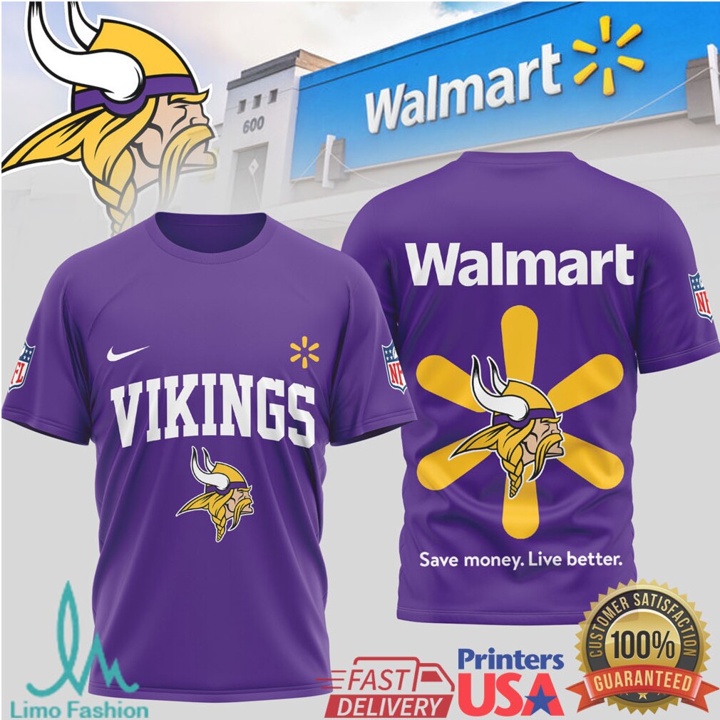 Minnesota Vikings x Walmart Collaboration Athletic Graphic T Shirt - Limotees LLC
