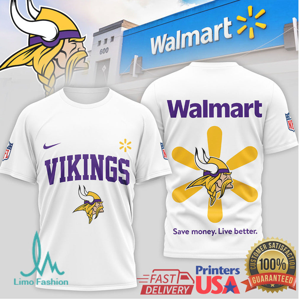 Minnesota Vikings x Walmart Collaboration Athletic Graphic T Shirt - Limotees LLC