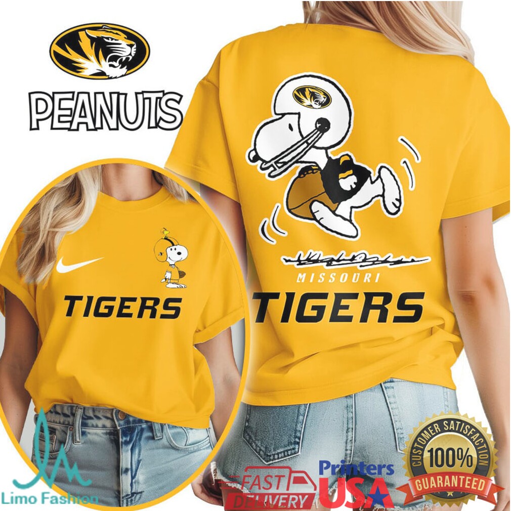 Missouri Tigers Snoopy Peanuts Football Mascot T Shirt - Limotees LLC