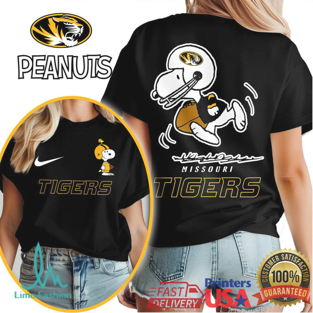 Missouri Tigers Snoopy Peanuts Football Mascot T Shirt - Limotees LLC