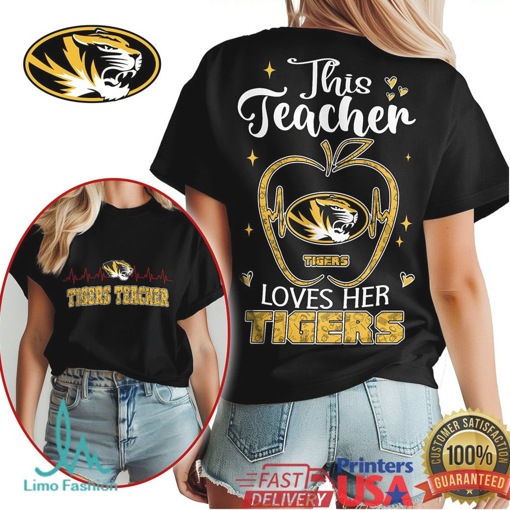 Missouri Tigers This Teacher Loves Her Tigers Apple T Shirt - Limotees LLC