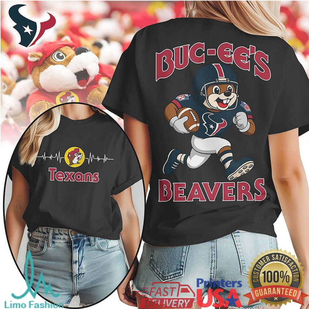 Buc ee's Beavers x Houston Texans NFL Football Mascot T shirt - Limotees LLC