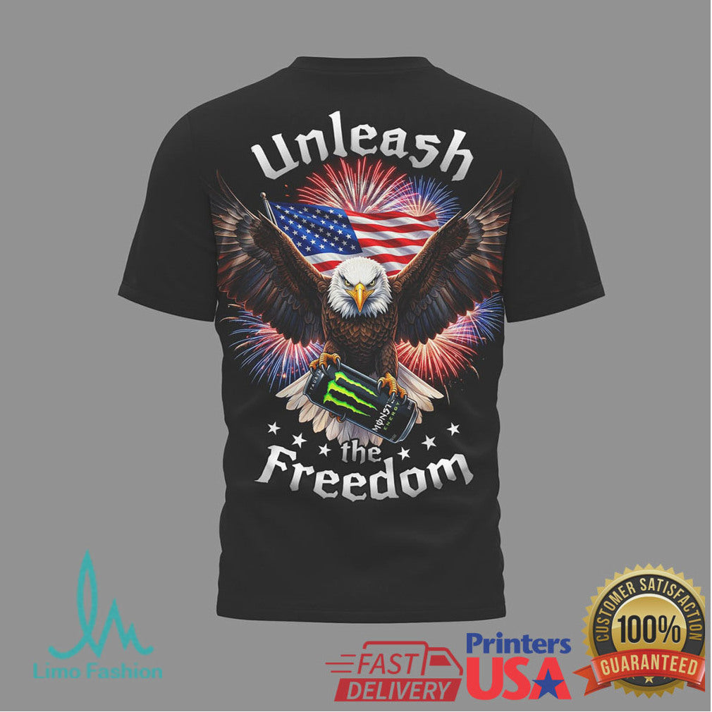 Monster Energy Unleash The Freedom 250 Years USA Eagle T Shirt - Limotees LLC