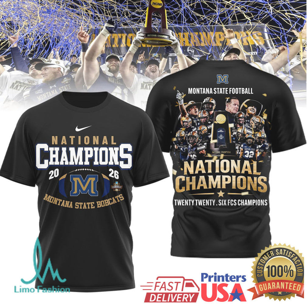 Montana State Bobcats Football National Champions 2026 Tshirt - Limotees LLC