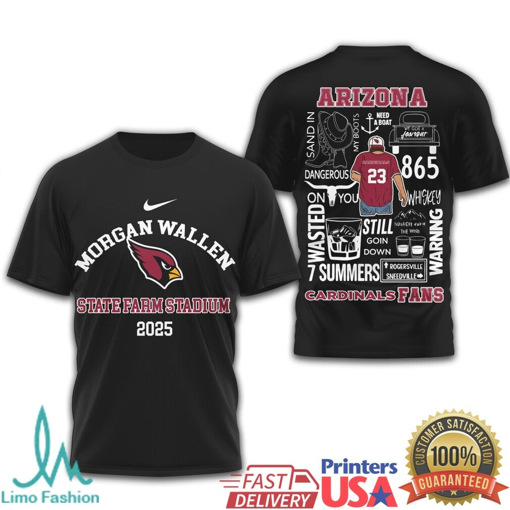 Morgan Wallen Arizona Cardinals State Farm Stadium 2025 T Shirt - Limotees LLC